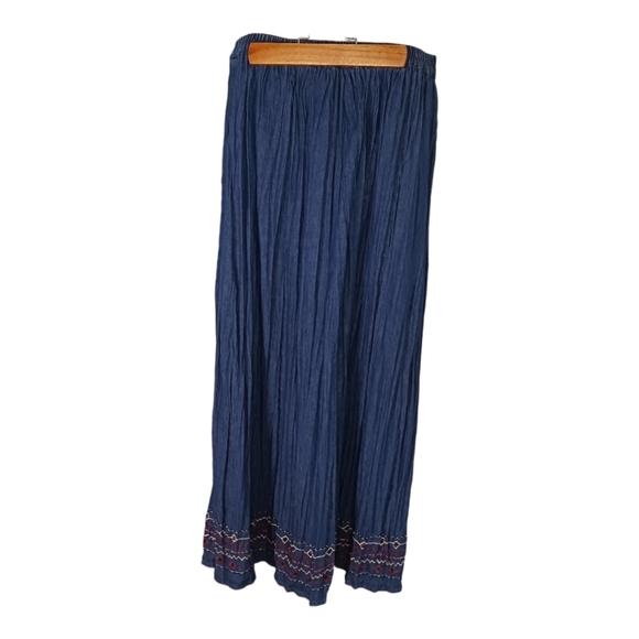 Vintage JM Collection Denim Skirt Maxi Long Womens Size M/L Western Cotton - Picture 3 of 7